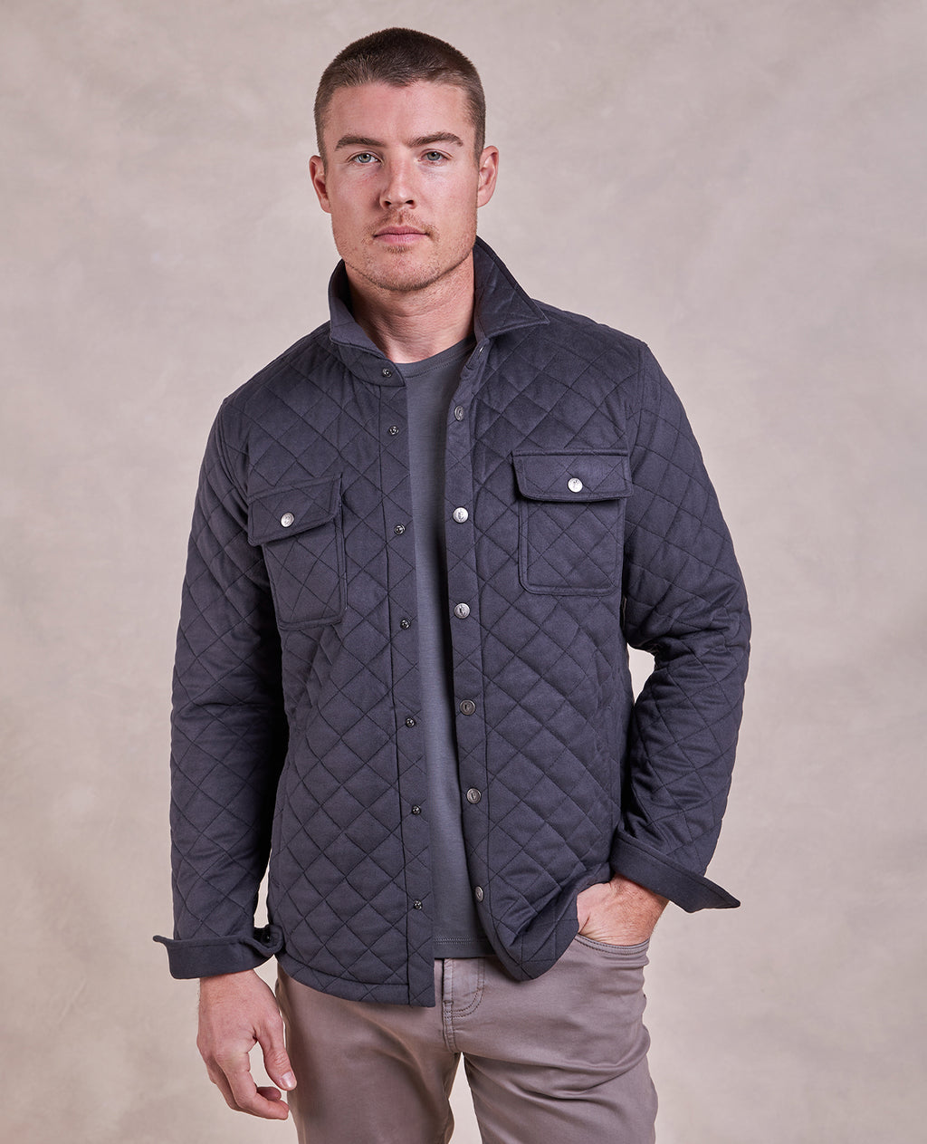The Pike - Quilted Shirt Jacket - Charcoal